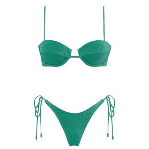 TRIANGL green sparkle bikini set